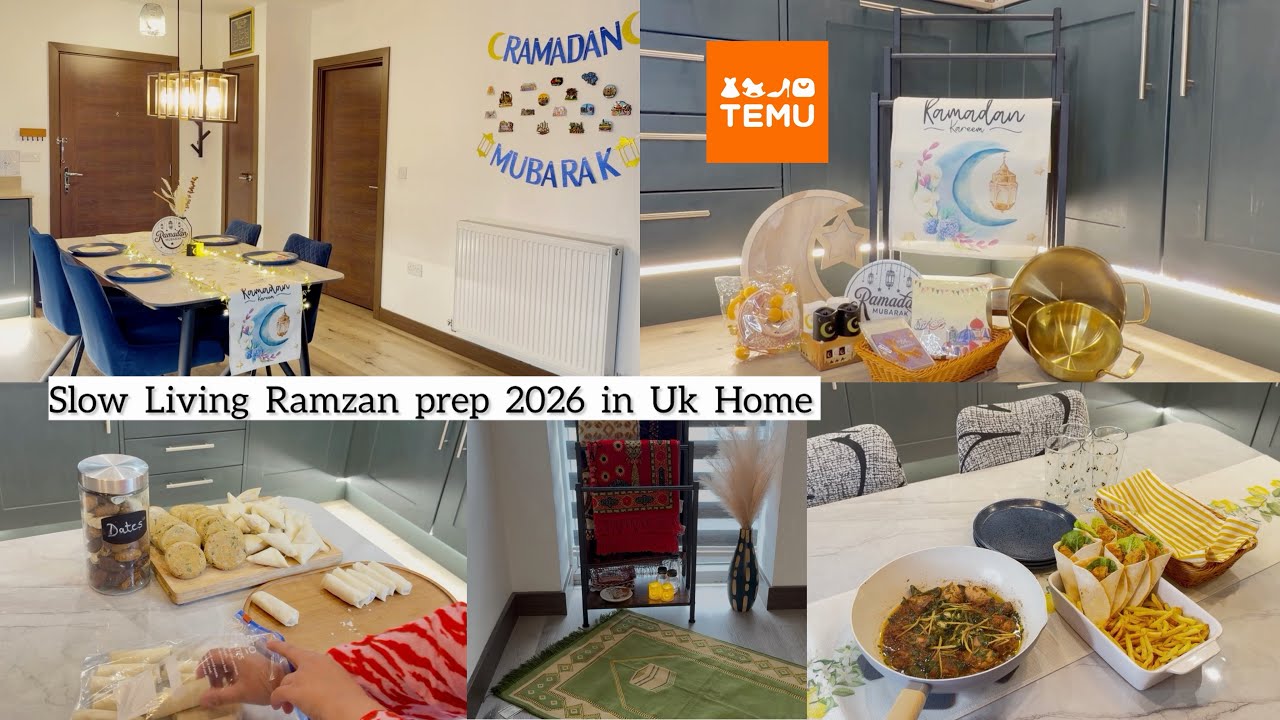 Slow Living Ramadan Prep part 1 🌙 | Simple Ramadan Decor in Uk Home ￼| Temu Finds | Cooking 