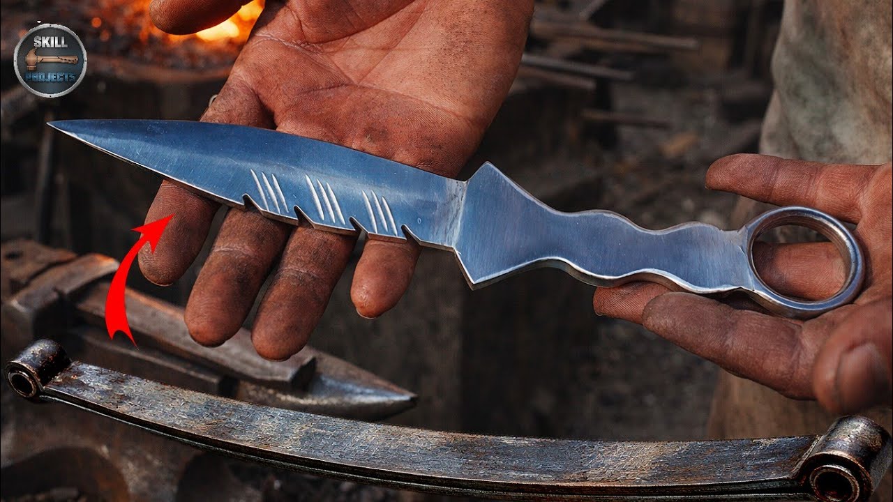 Turning an Old Leaf Spring into a Ring Pommel Knife