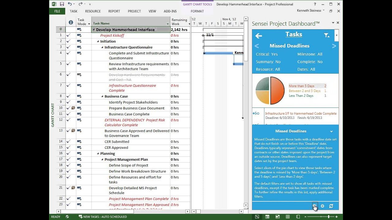 Sensei Project Dashboard App for Microsoft Project 2013