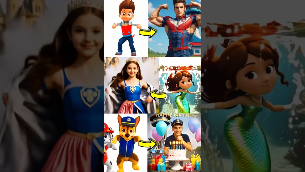 💥PAW Patrol Transformation : Chase, Skye and Ryder #pawpatrol #shorts #funny