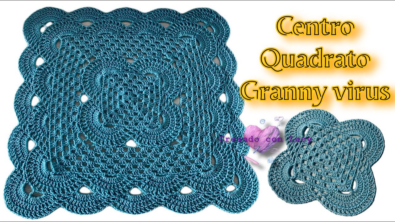 UNCINETTO TUTORIAL PIASTRELLA  GRANNY VIRUS QUADRATA #tutorialuncinetto #puntovirus #piastrellavirus