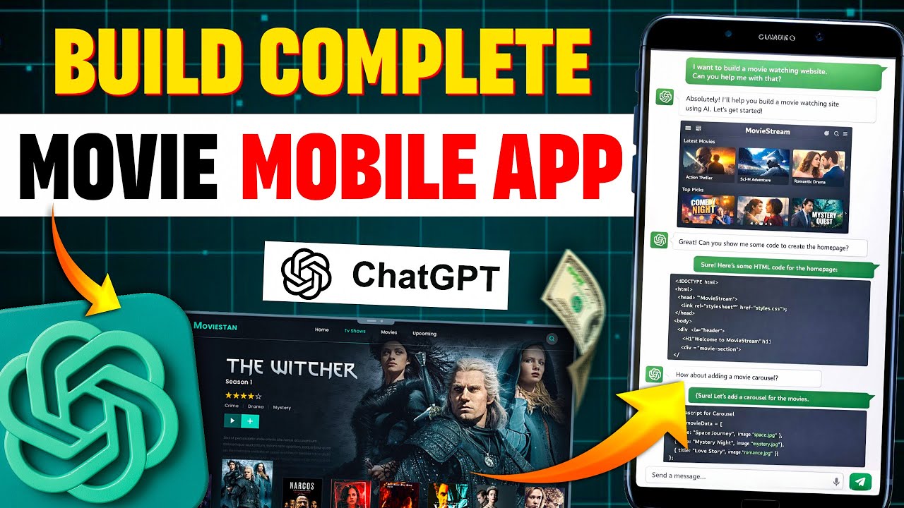Build a Complete Movie App Using ChatGPT | Admin Panel + User Panel | Firebase