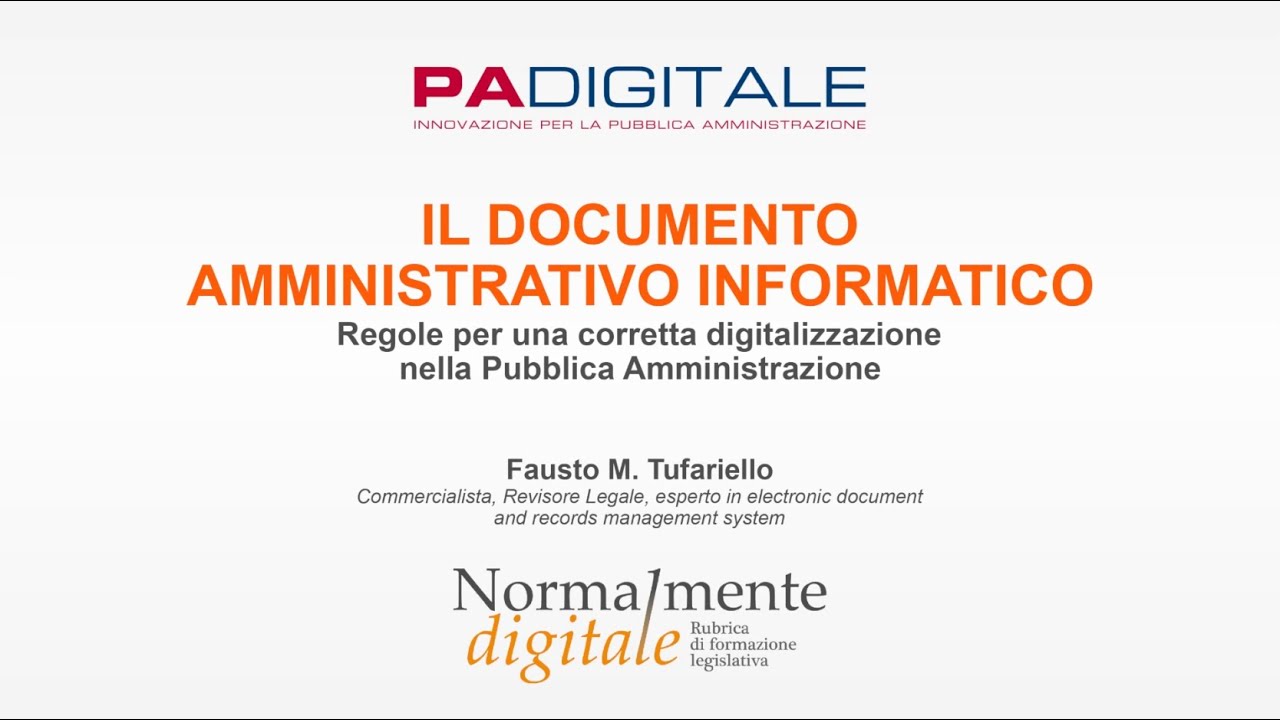 Normalmente Digitale - Cap. 1 - Il documento amministrativo informatico