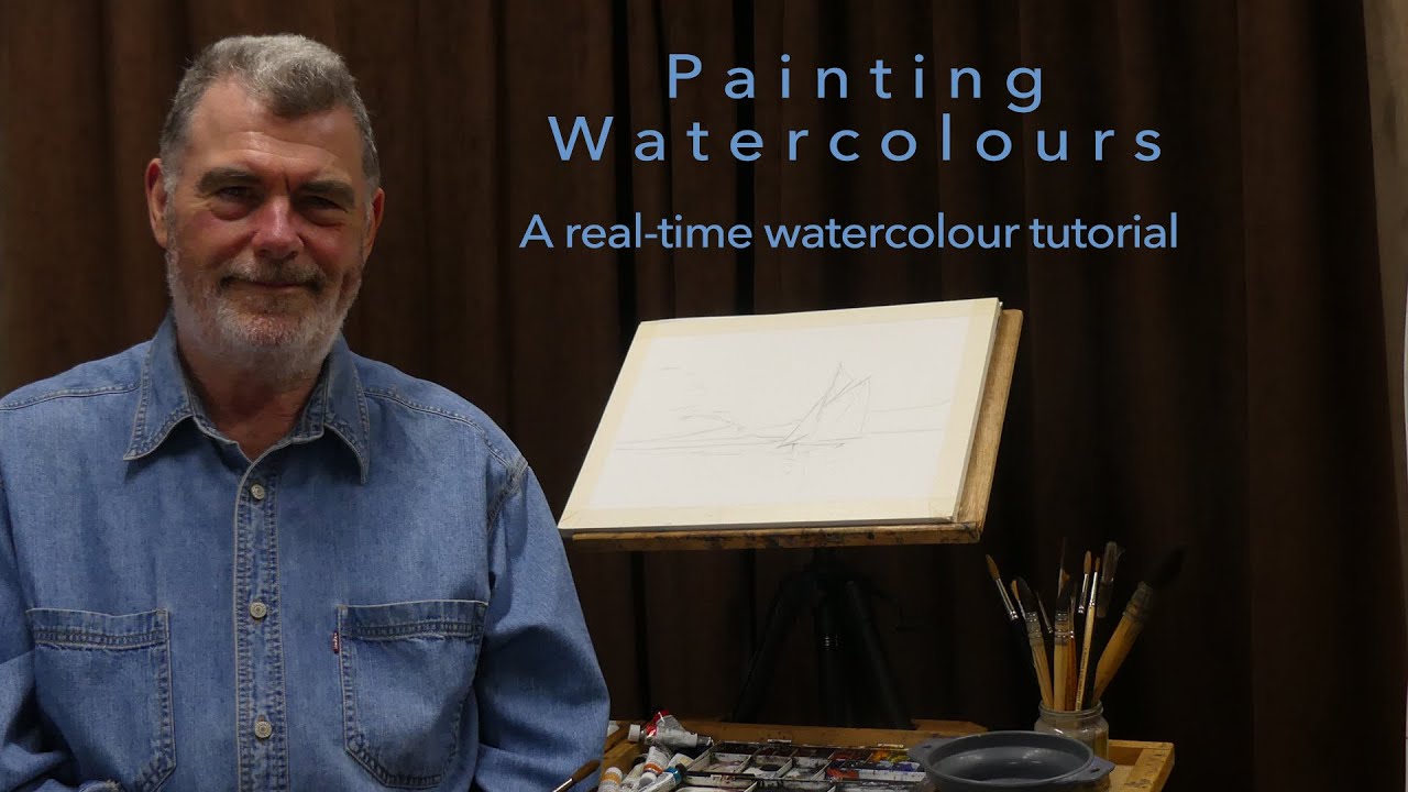 Painting Watercolours - A real-time watercolor tutorial of a small Dinghy on a canal.