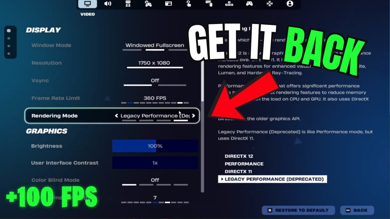 Как вернуть режим производительности LEGACY в Fortnite Chapter 7 *ЗНАЧИТЕЛЬНОЕ ПОВЫШЕНИЕ FPS*