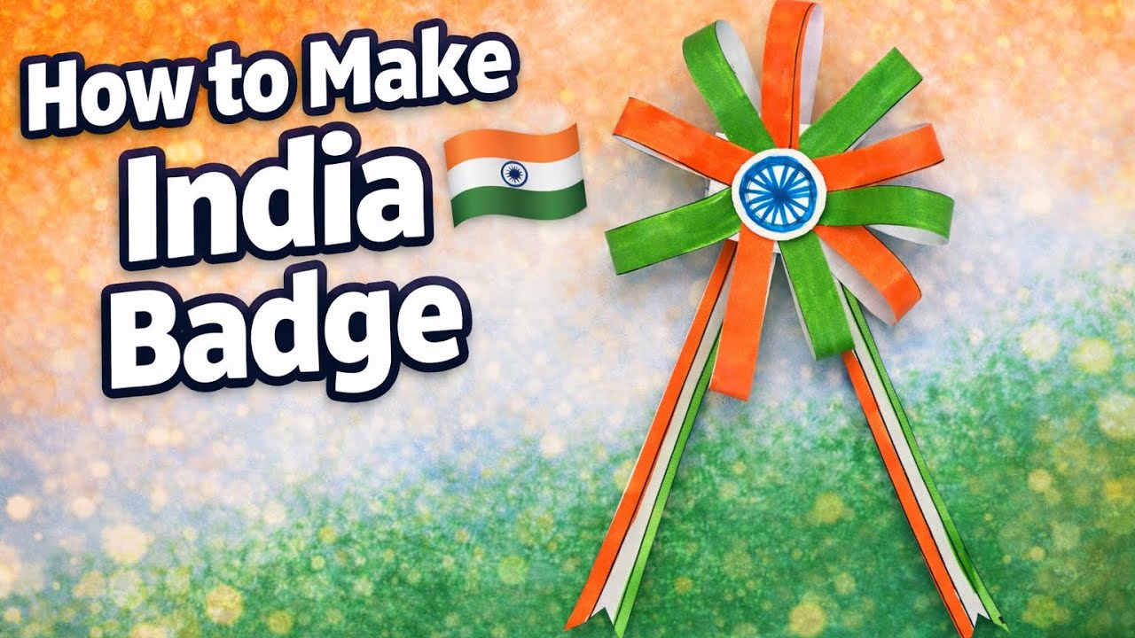 India Badge Making with Paper 🇮🇳 | Easy Independence Day Craft | DIY Tricolour Badge Step by Step