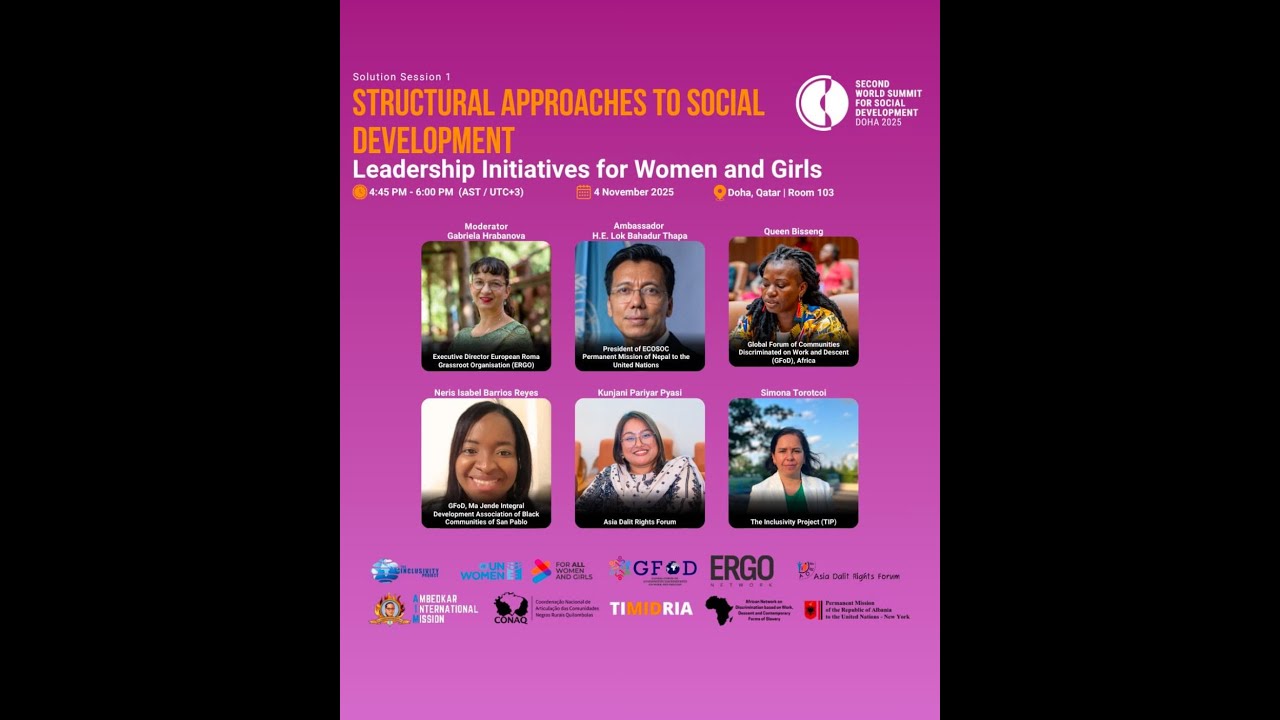 2025 World Social Summit (WSS) Solutions Session: Women and Girls Belonging to Descent Communities