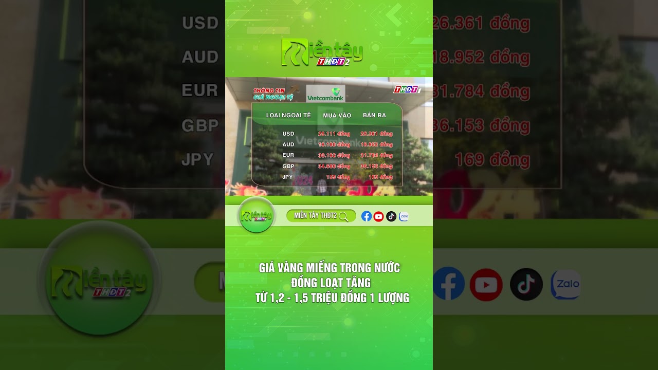 Bản tin 15/4/2026: V&agrave;ng miếng trong nước đồng loạt tăng từ 1,2  - 1,5 triệu đồng 1 lượng