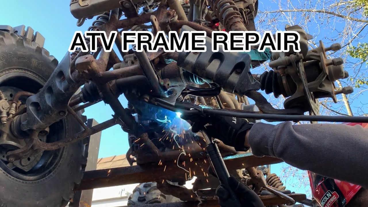 How to Repair a Broken Rusted Atv/Quad frame | Suzuki kingquad 650