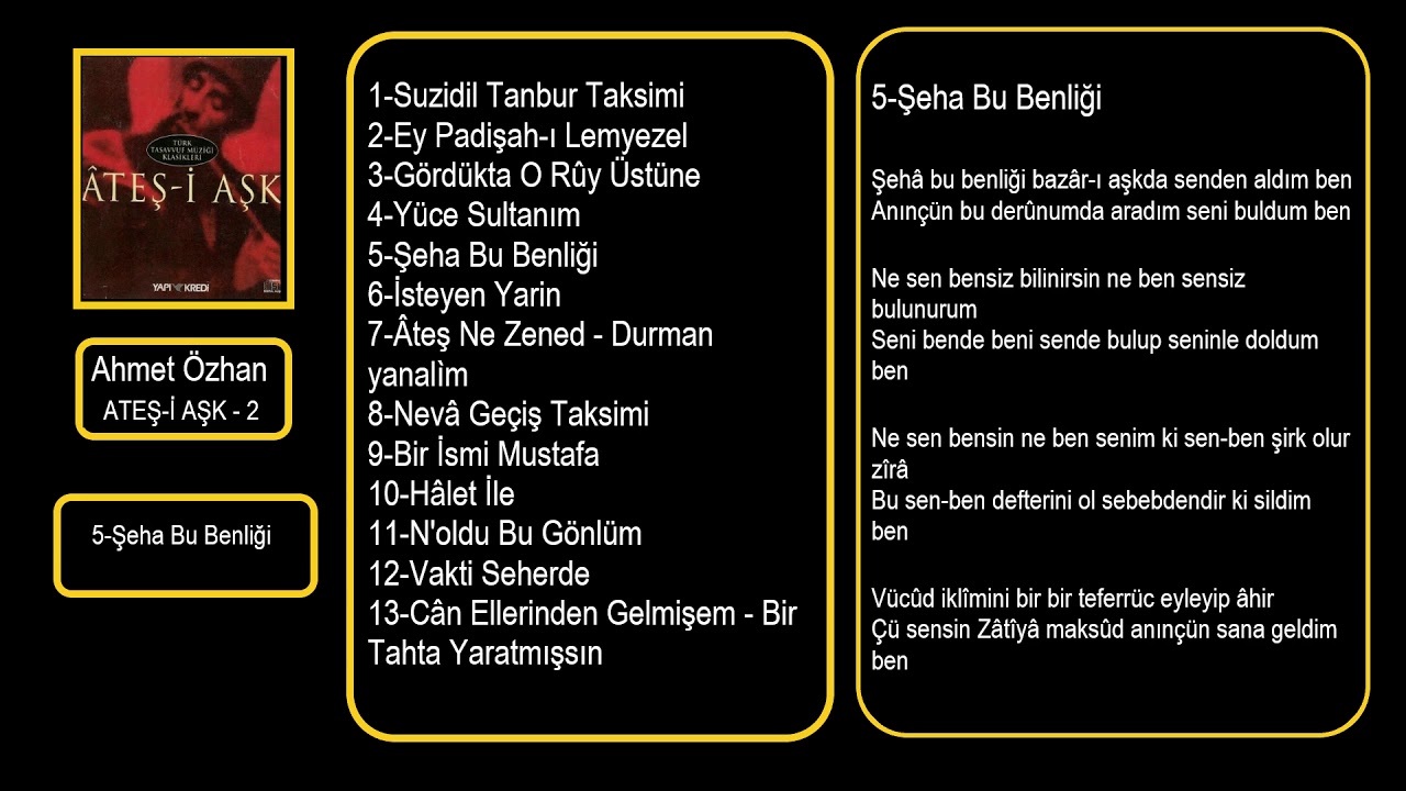 Ahmet Özhan - Şeha Bu Benliği
