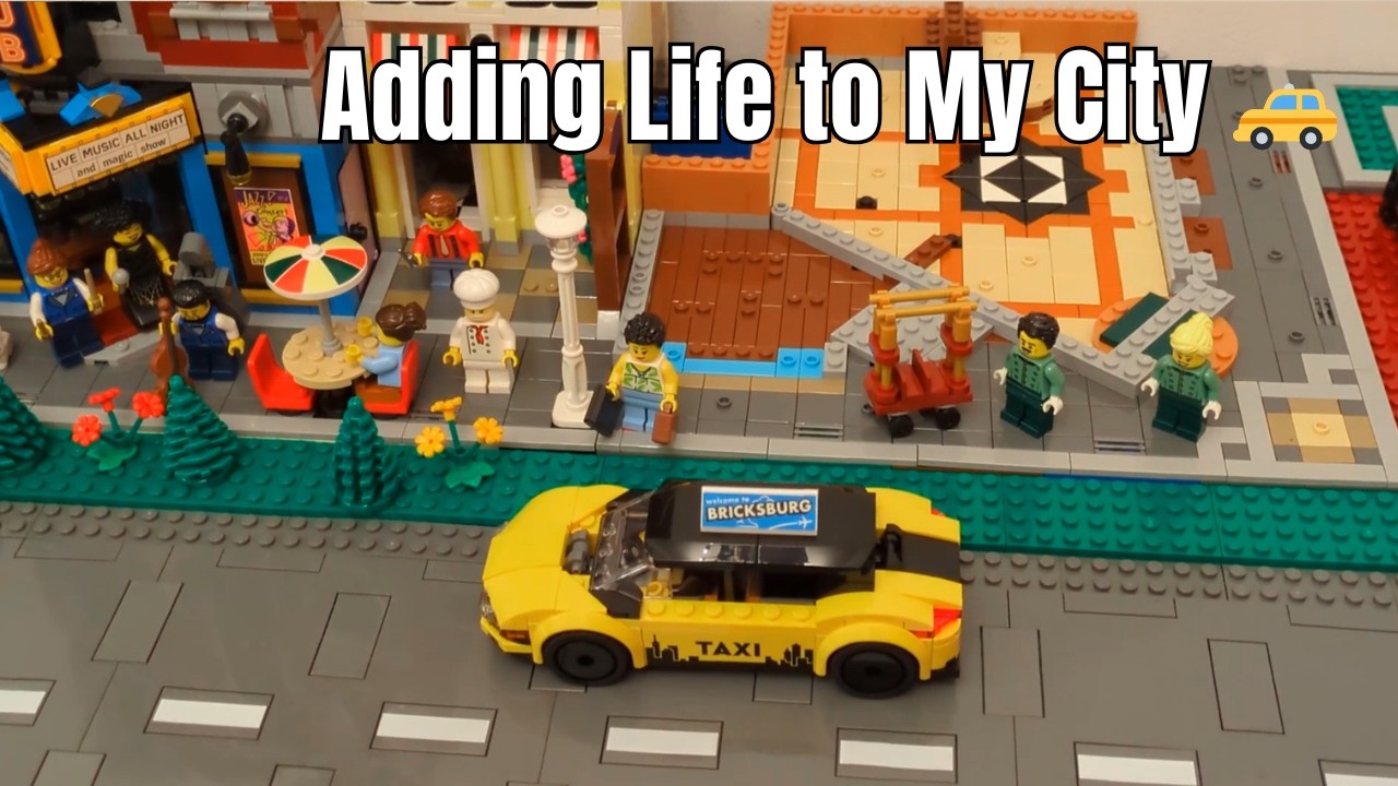 Adding Life to My LEGO Shelf City! Building & Placing the Yellow Taxi (60487)