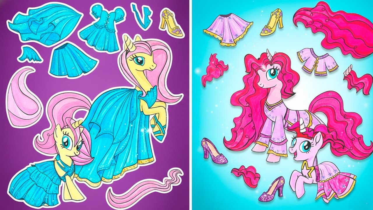 Бумажные пони: модное преображение! 🦄👗 Крутая поделка