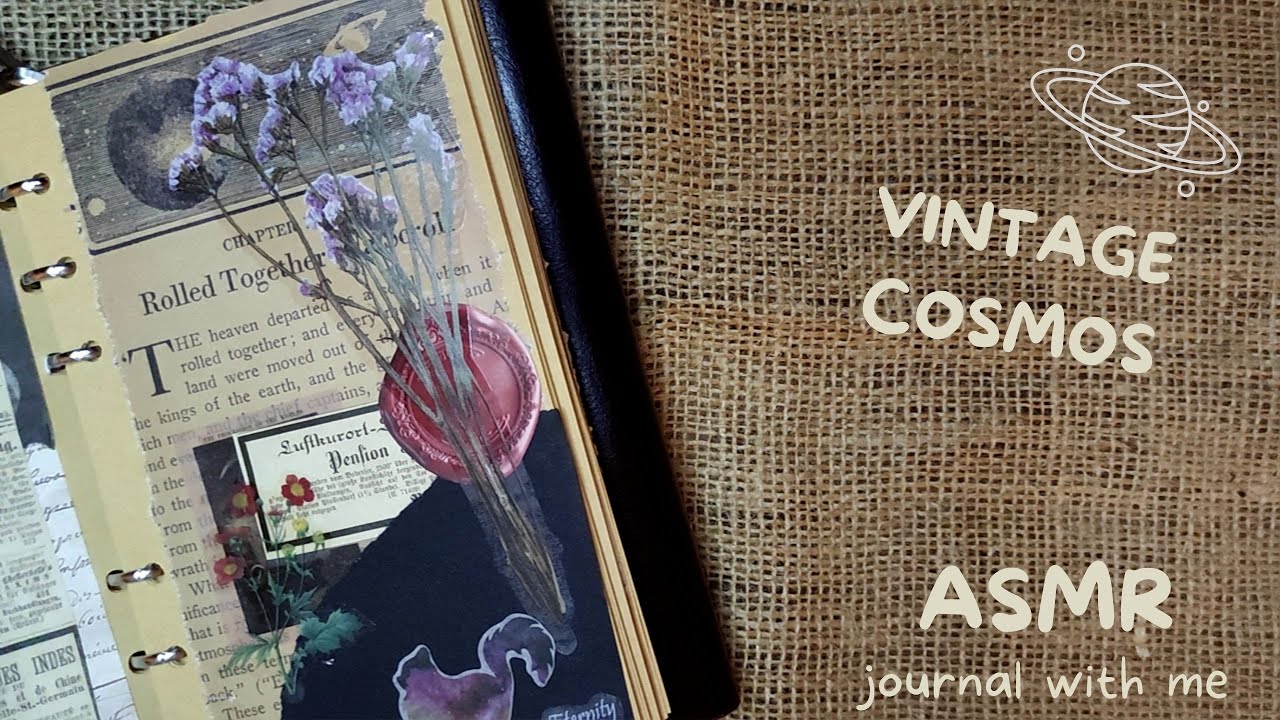 VINTAGE JOURNAL WITH ME 🪐  Cosmos 🪐 ASMR no talking