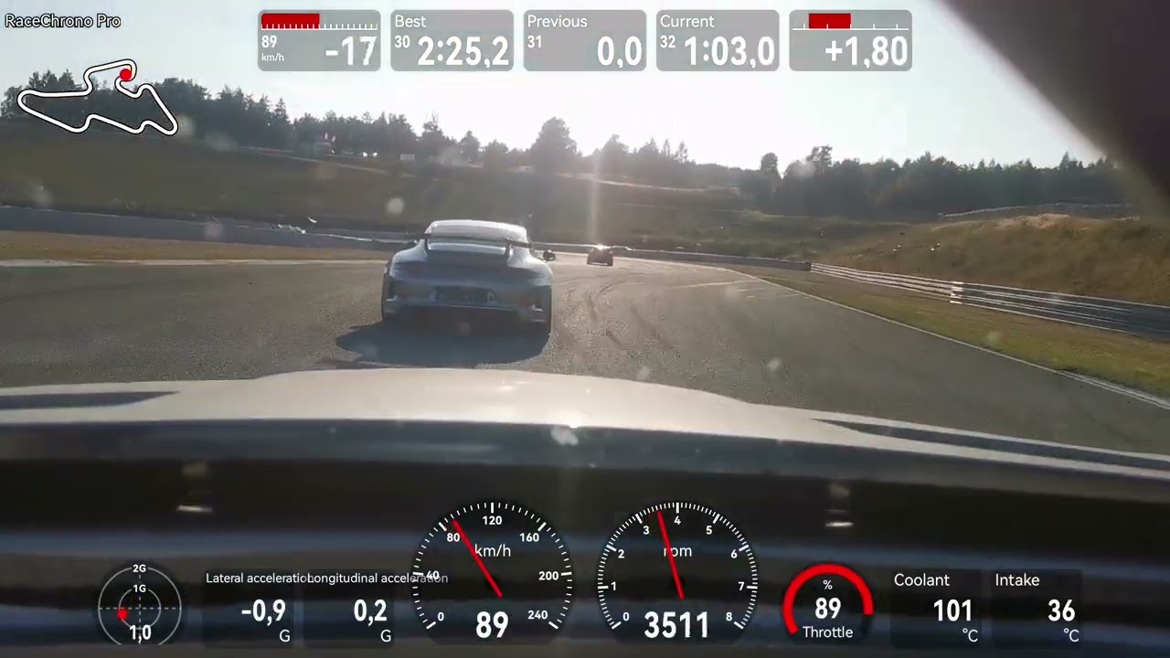 Mercedes SLK350 chase Porsche GT3