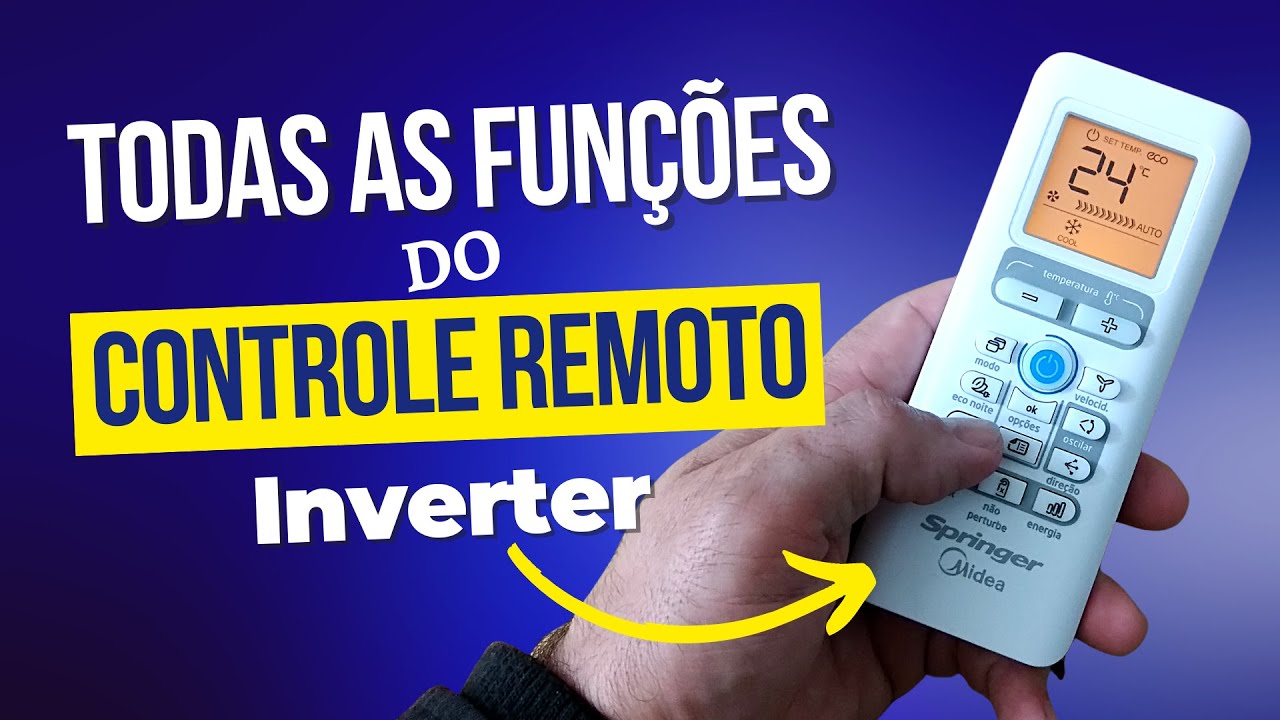 Todas as Funções do Controle remoto Ar condicionado Springer Midea Inverter @MideadoBrasil