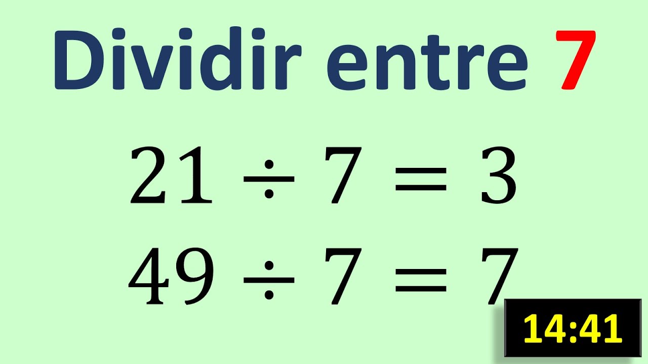 Tabla de dividir del 7 para niños