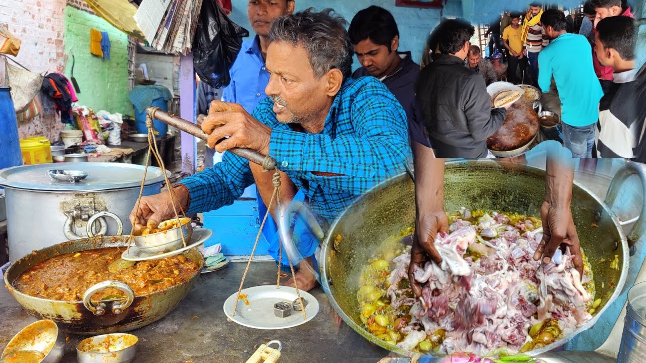 विदेश से भी लोग आ जाते है सुरज जी का Mutton खाने ।Darbhanga का famous mutton curry |zaika food talk