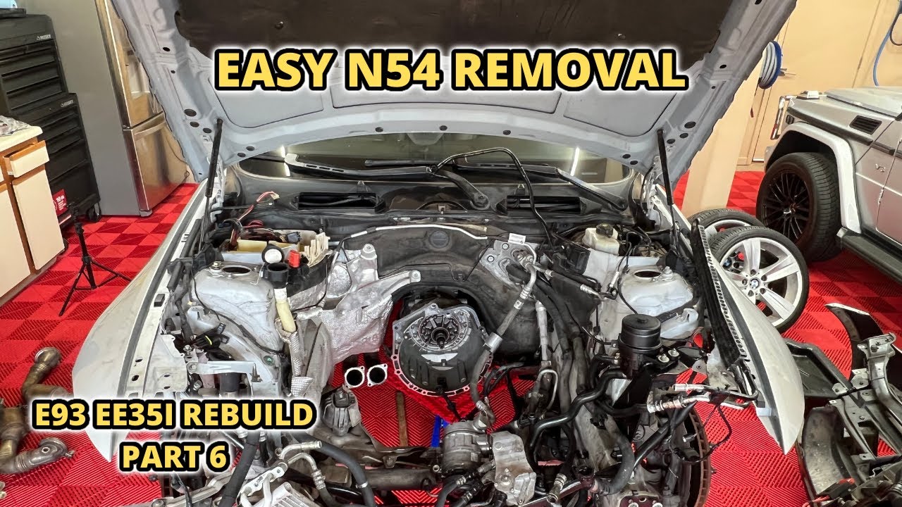 N54 Engine Removal Part 2 - BMW E93 335i Rebuild Part 6