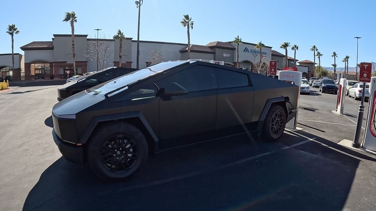 Tesla Cybertruck FSD 13.2.2 - Navigate and Supercharge