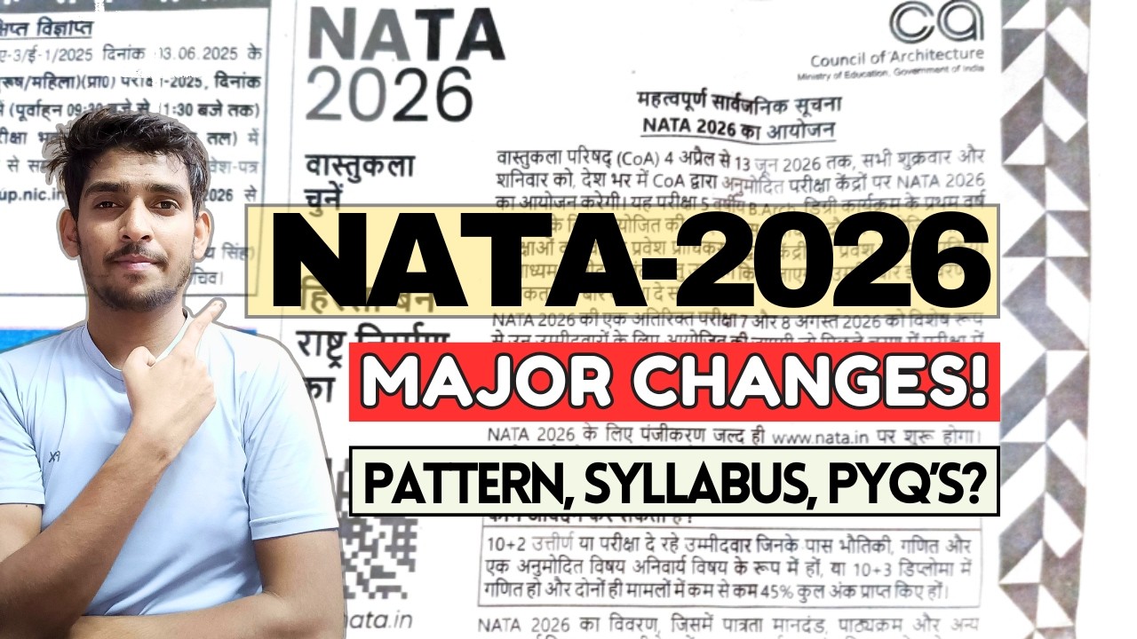 NATA 2026 Official Exam Details & Public Notice | Syllabus, Pattern, PYQ'S! Must Watch Video #nata
