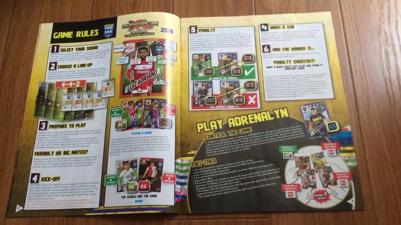 PANINI FIFA 365 GAME RULE CHECKLIST 2018 | Fodboldkort Tjekliste | Fu&szlig;ballkarte Checkliste