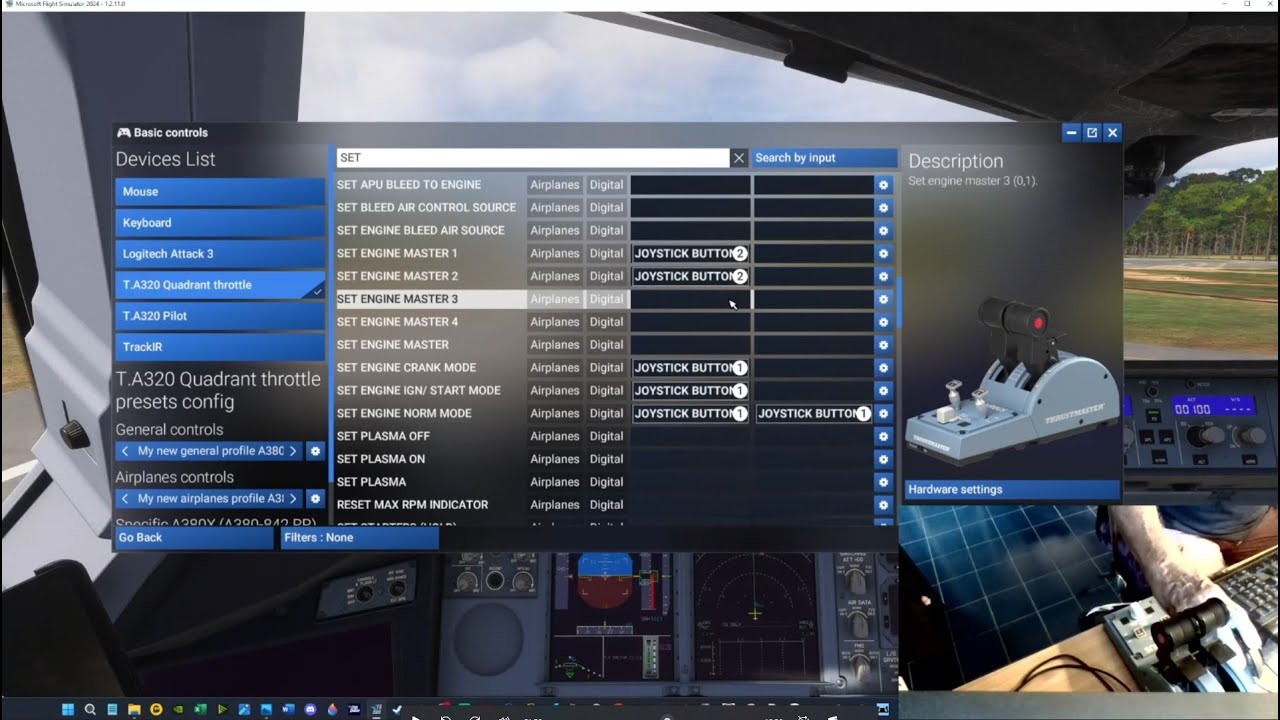 MSFS 2024 Régler le Thrustmaster TCA Quadrant pour Airbus A380X FlyByWire