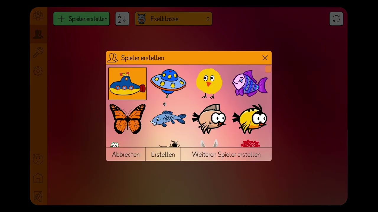 Erkl&auml;rvideo: Spieler erstellen innerhalb der Lernsoftware