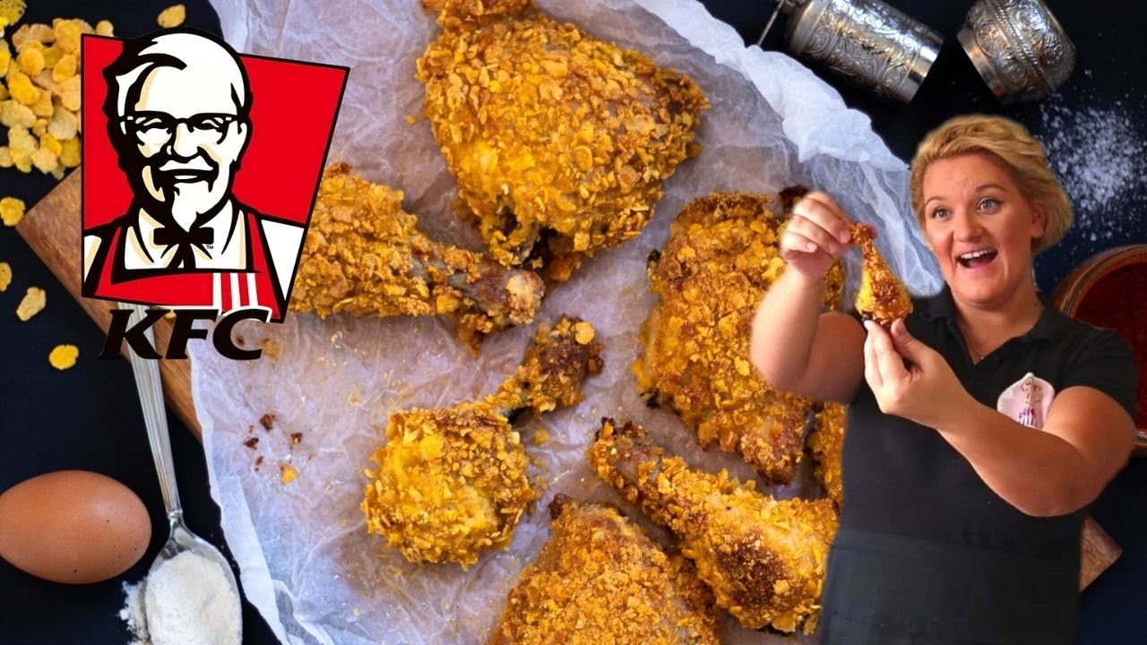 KFC БУТЧЕТА С КОРНФЛЕЙКС🍗 / Хрупкави отвън,а сочни отвътре - изпечени на фурна !Уникални 💯