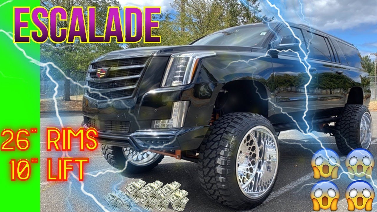 * 4k * ESCALADE MONSTER TRUCK - 10 INCH LIFT - 26 INCH RIMS - ESV PREMIUM LUXURY - BROWN INTERIOR