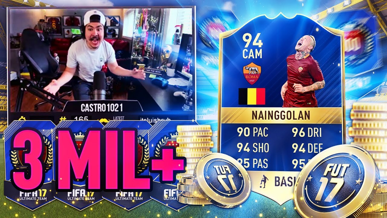 94 TOTS NAINGGOLAN IN A PACK! TOP 100 REWARDS! FIFA 17