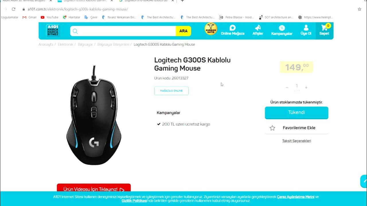 150TLlik Logitech Gaming Mouse(A101)