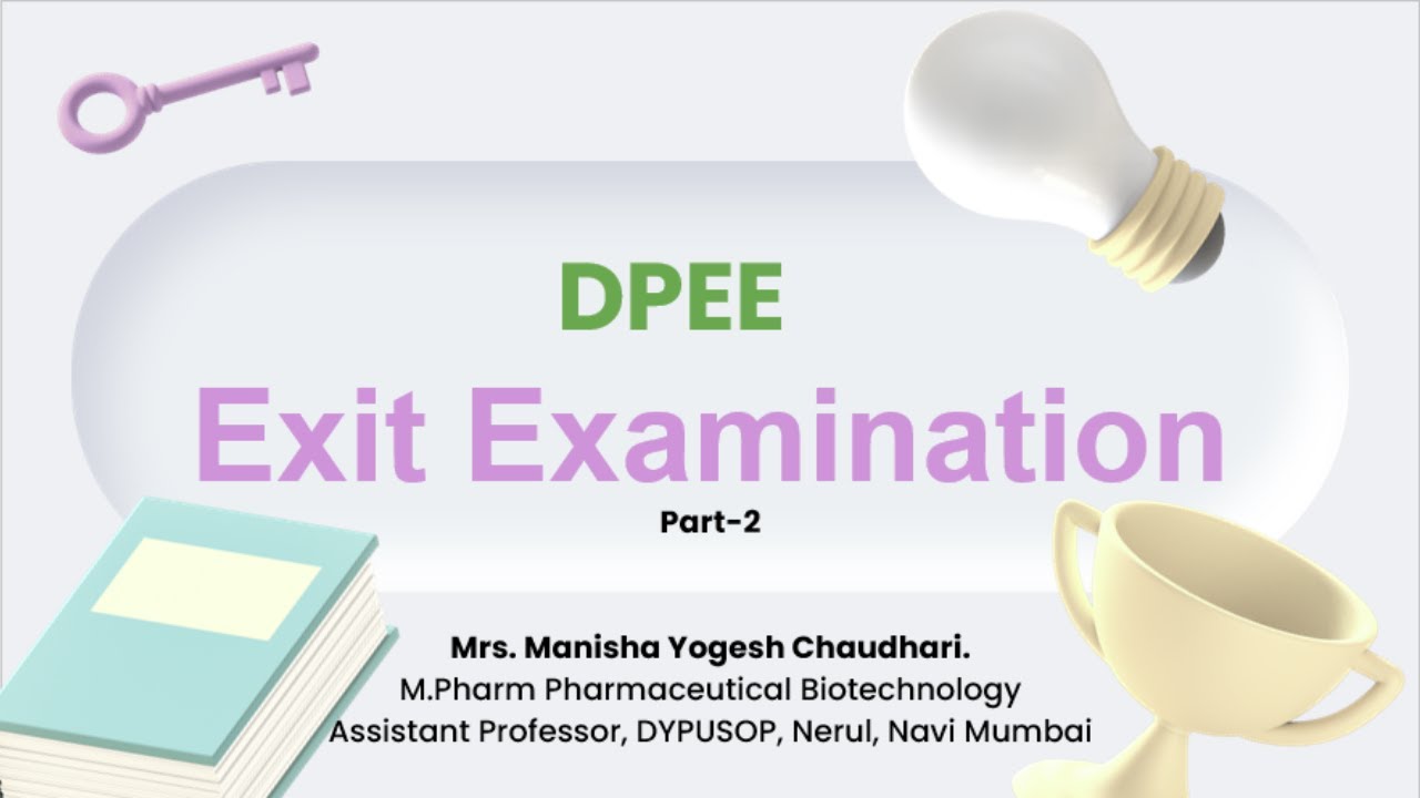 DPEE Part 2 Index and Eligibility, डी फार्मा एक्जिट परीक्षा जानकारी #DPPE #dpharmexitexam