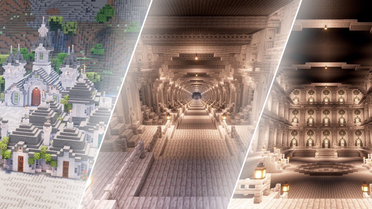 【一気見・作業用・睡眠用】ペールオークで作る白くて美しい街の作り方【Minecraft】【マインクラフト】【マイクラ建築】How to create a beautiful white city