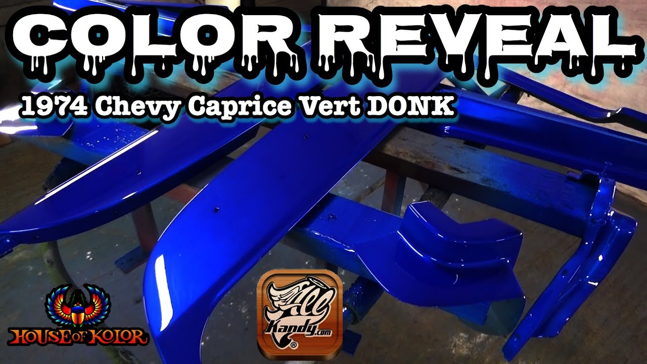 Spraying A Custom Candy Blue Mix Paint HOUSE OF KOLOR & ALLKANDY WET WET PLUS CLEAR Caprice Donk 74'