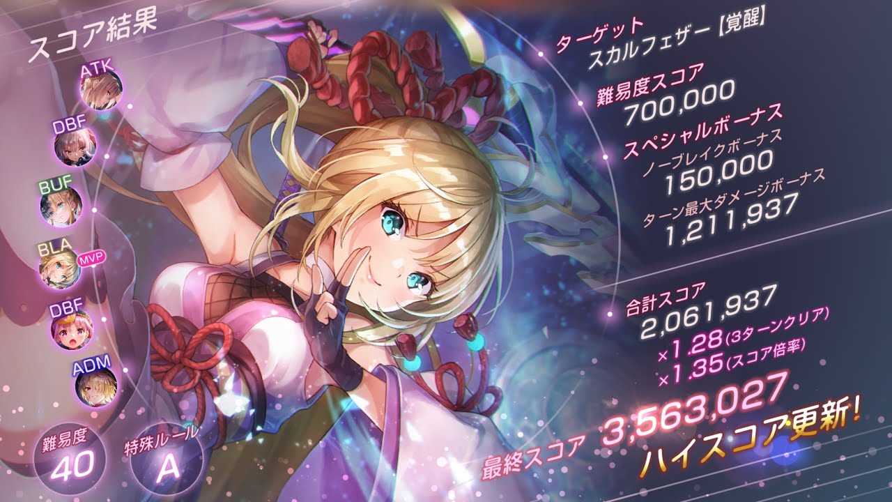 【ヘブバン】スコアアタック#88 スカルフェザー【覚醒】 氷パ 356万