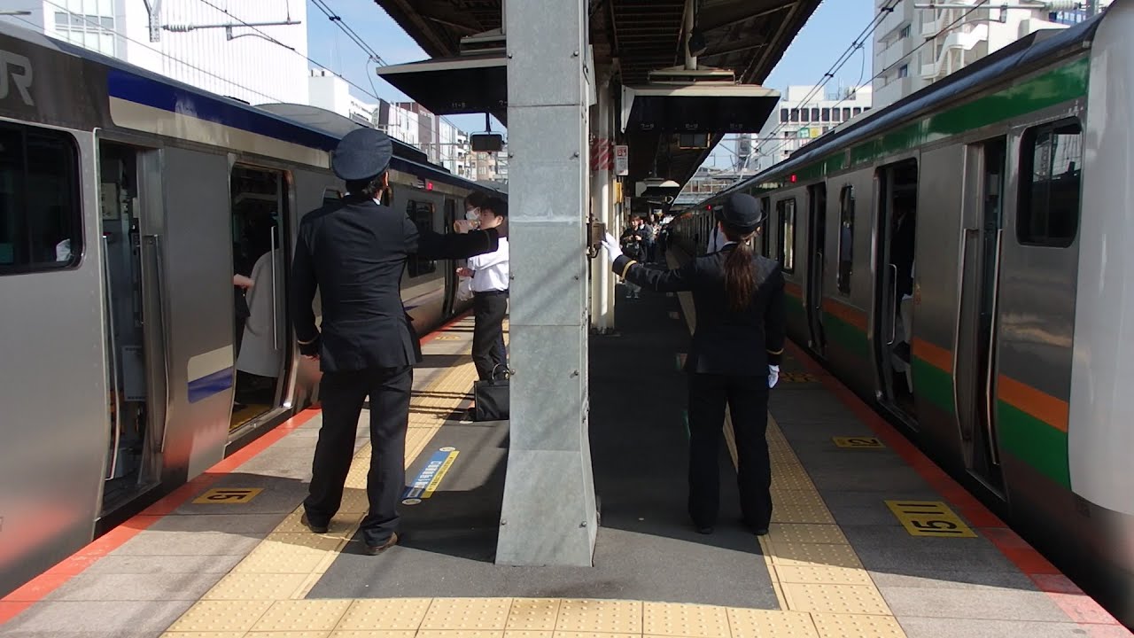 東海道線戸塚駅での車掌動作LR１（＋横須賀線戸塚駅での車掌動作）