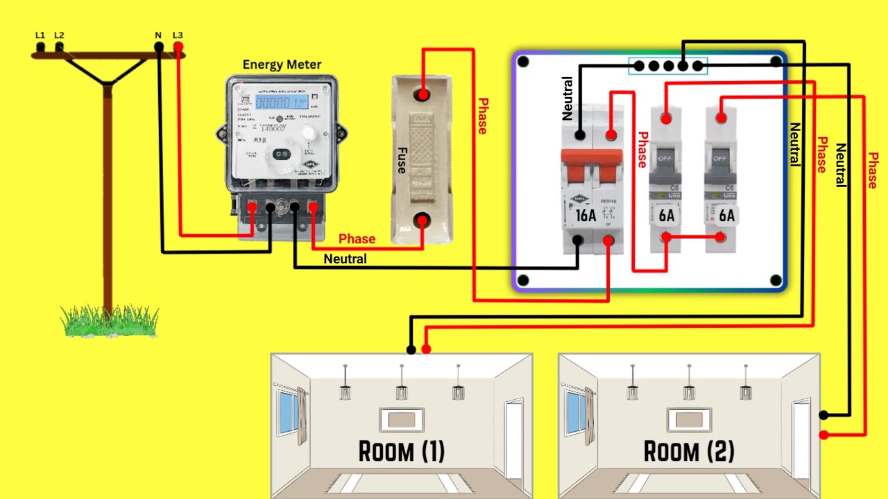 How To Give MCB Connection To Two Rooms | House Wiring