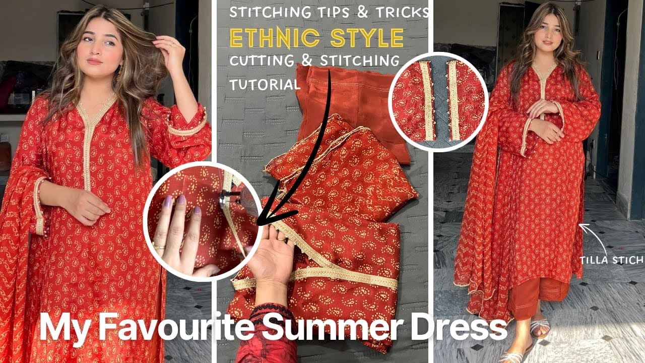 Ethnic Pattern Beautiful Style || Summer Trendy 2025 Dress Design || Cutting & Stitching🧵