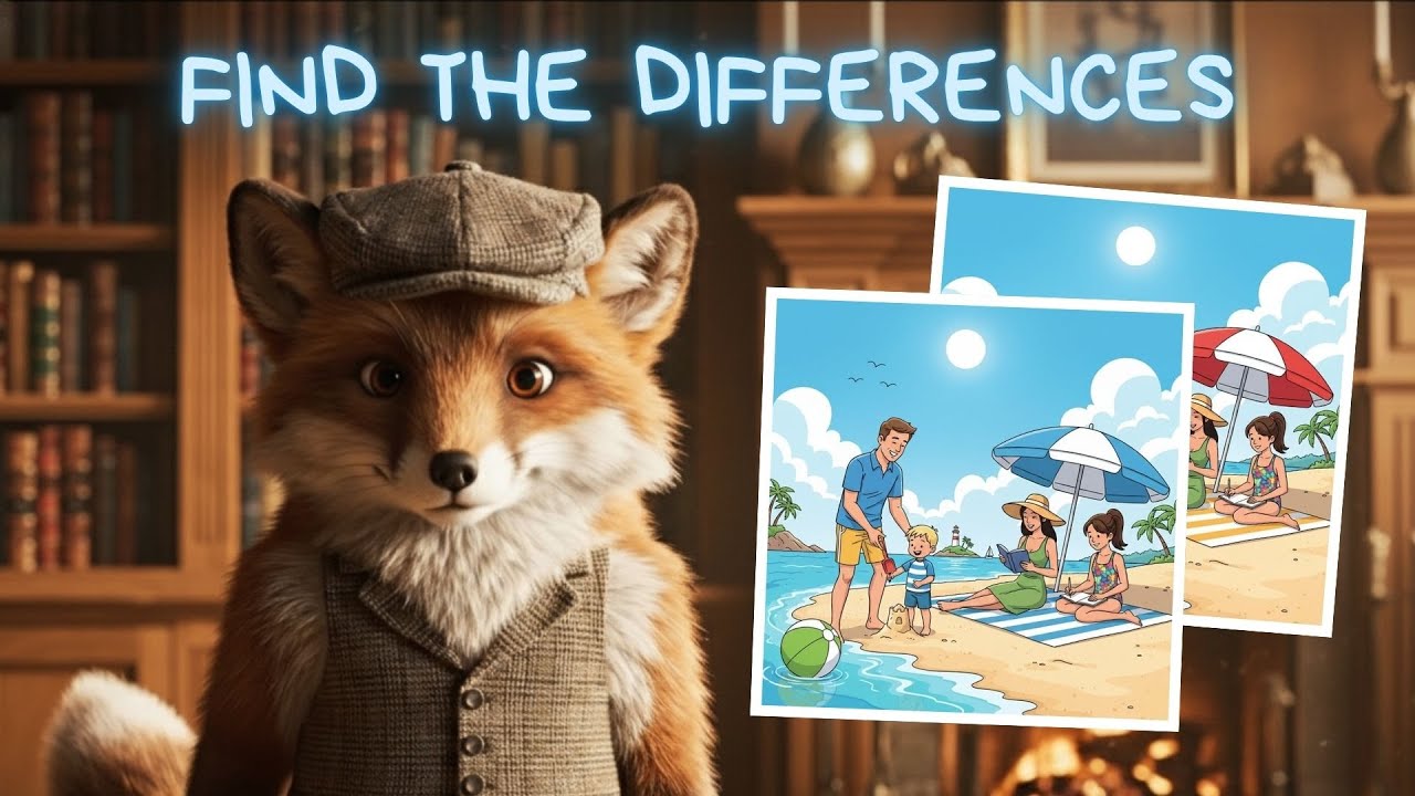 Find the Differences Challenge - 7 Levels with the Clever Quiz Fox - Spot the Hidden Changes!
