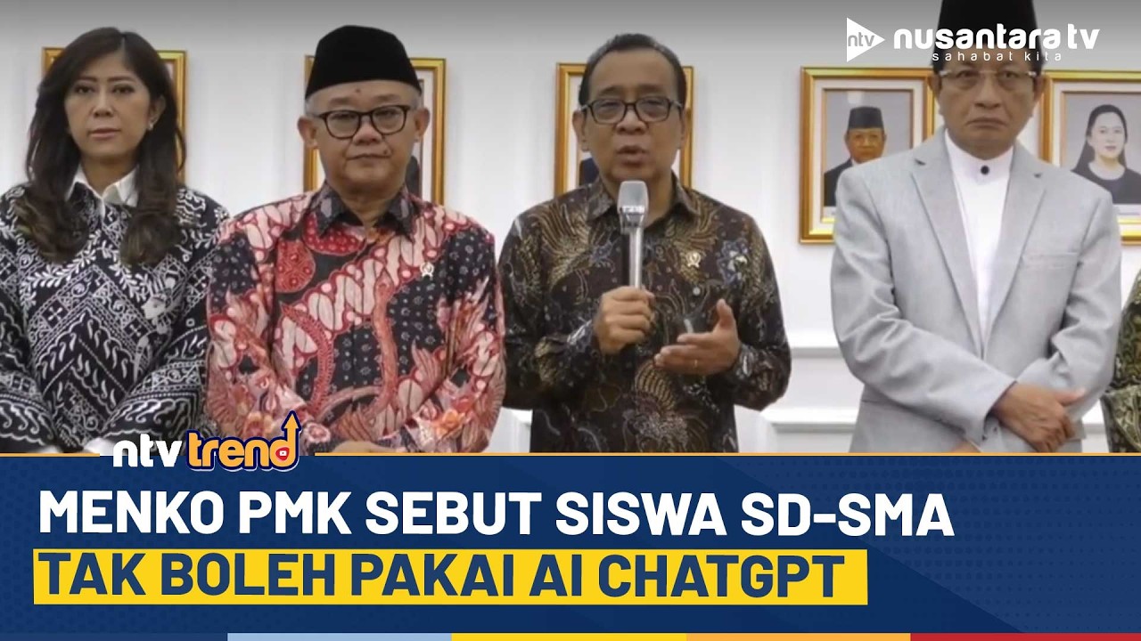 Menko PMK Sebut Siswa SD–SMA Tak Boleh Gunakan AI Instan Seperti ChatGPT | NTV