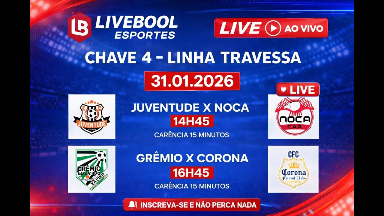 4° COPA IMX SPORT FENACHIM 2026Chave 4 LINHA TRAVESSA JUVENTUDE X NOCAGREMIO XAVIER X CORONA