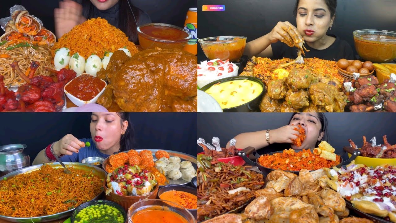 ASMR EATING CREAMY AFGHANI CHICKEN FRIED RICE CHICKEN CURRY CHICKEN BIRYANI EATING SHOW EATING VIDEO