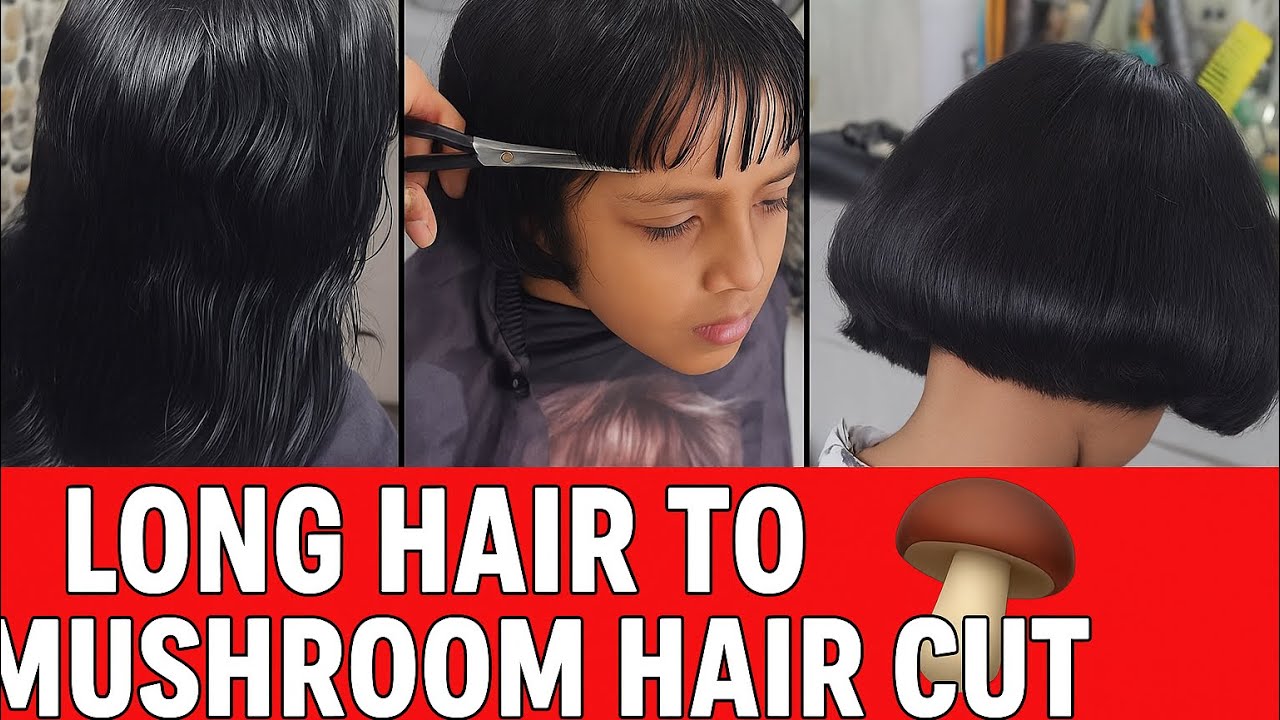 MUSHROOM HAIRCUTTING…!🍄 | Aaj Humne Kiya Mushroom Haircut On Silky Hair#foryou