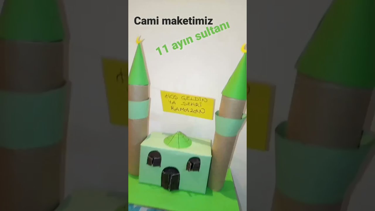 cami maketi yapımı , &ccedil;ok kolay cami yapımı , kutu ve rulo kartondan cami