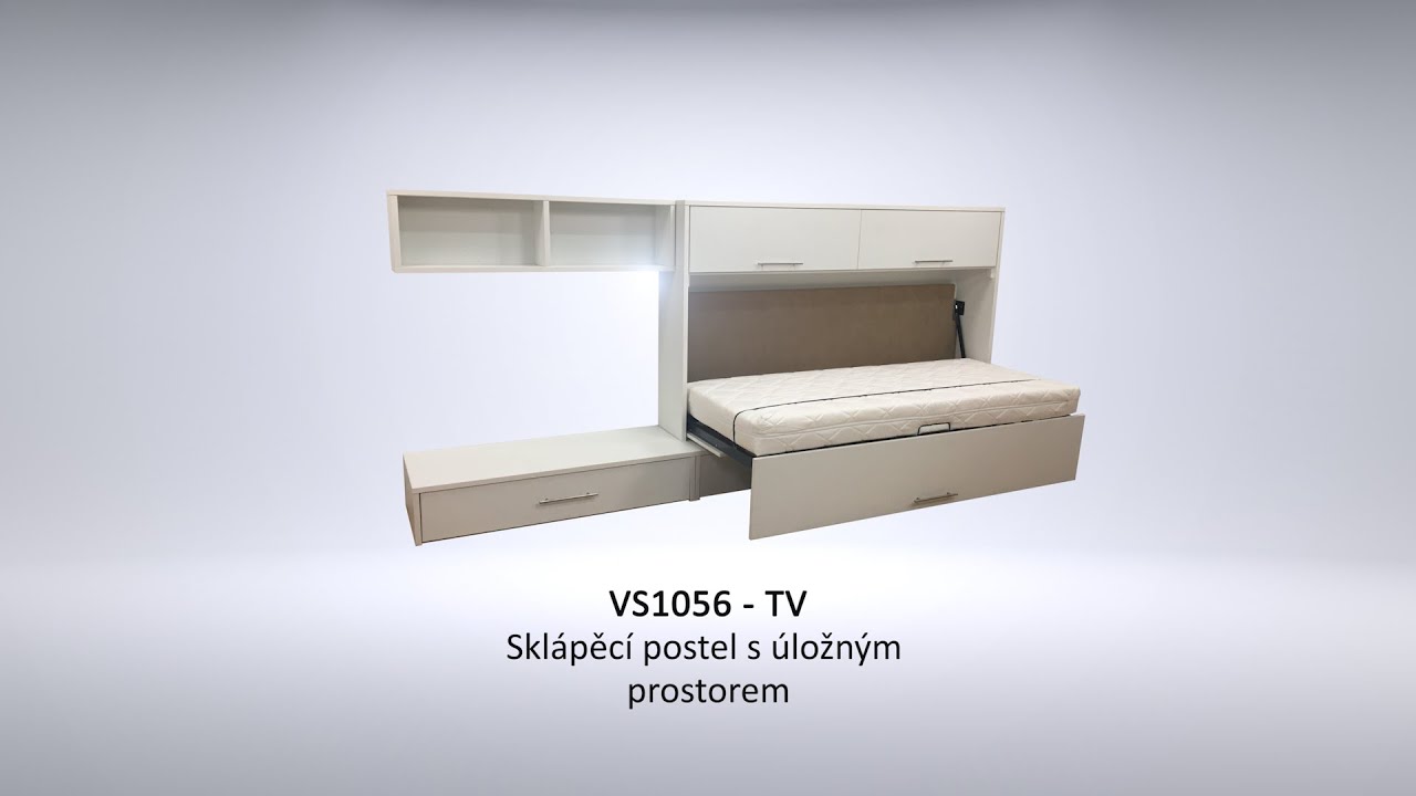 Sklápěcí postel s úložným prostorem - VS1056 TV