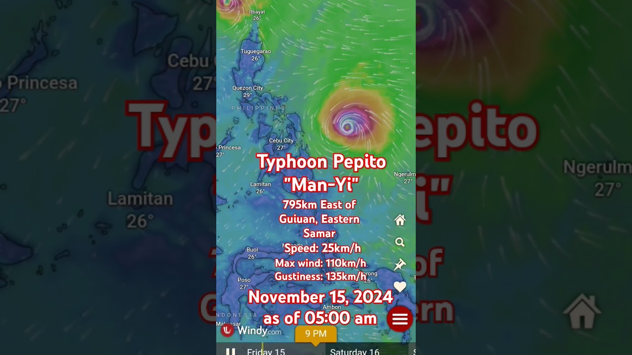 Weahter update. Typhoon Pepito 