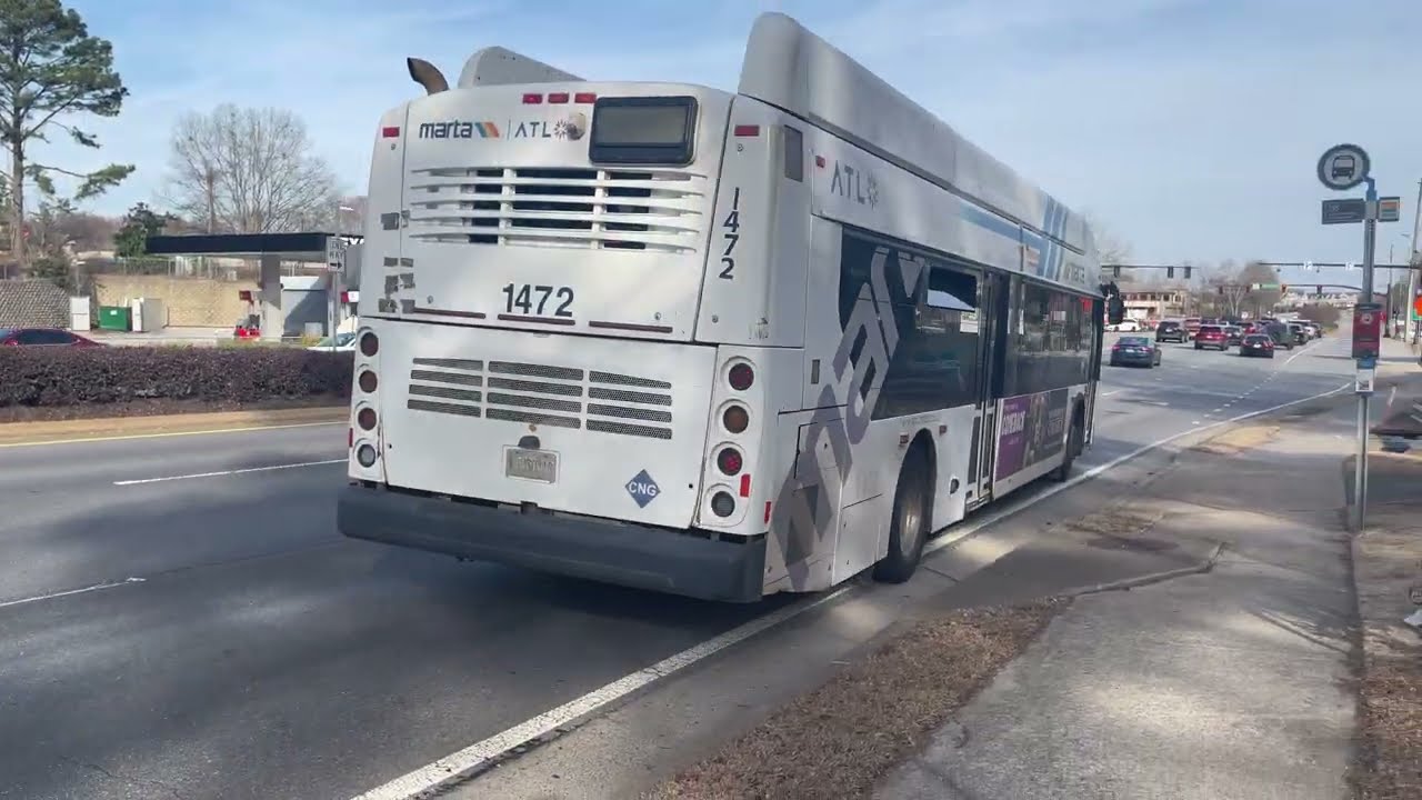 Ride on MARTA Local•Bus 2013 New Flyer Xcelsior XN40 #1472 on Route 185 to Old Milton Pkwy