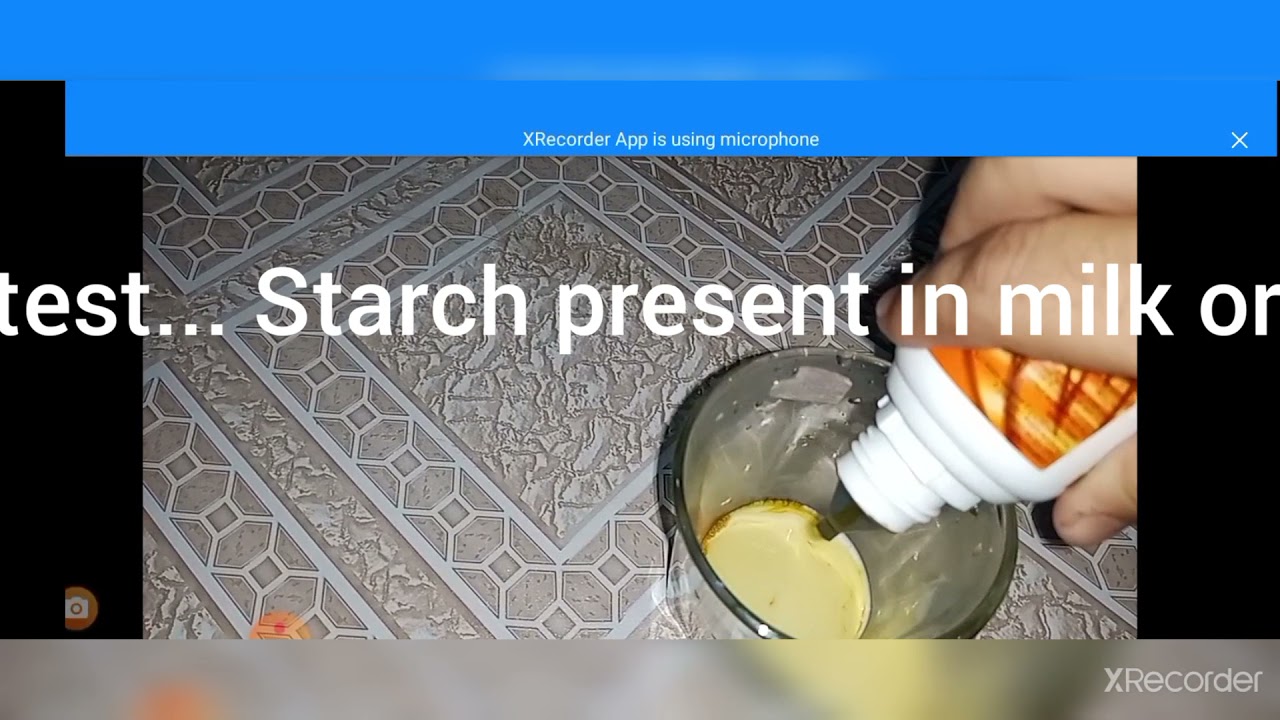 milk test... starch plus iodine...