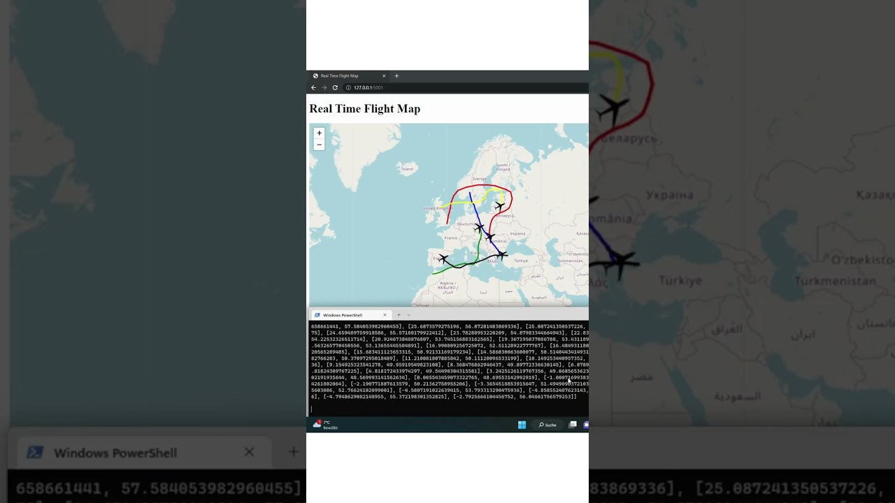 Real time Flight Map with Python & Kafka