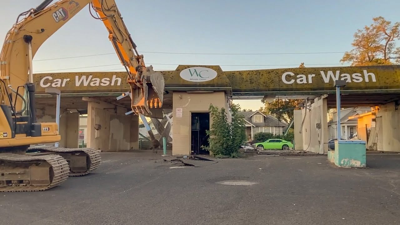 Car Wash vs. Excavator – Satisfying Demolition You Have to See!